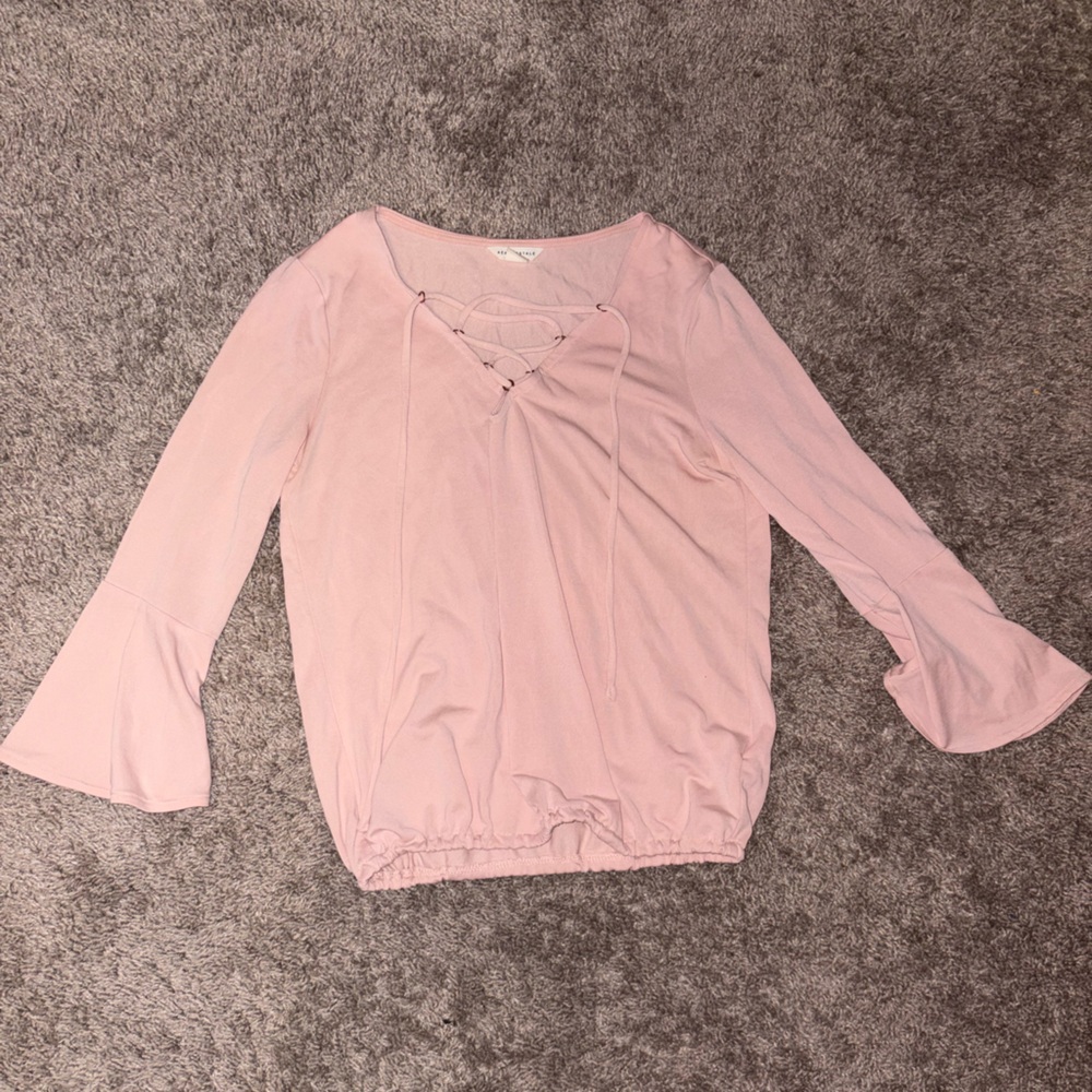 Aeropostale Light Pink Blouse with Flared Sleeves